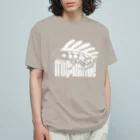 引田玲雄 / Reo Hikitaのカエルメイト_セビレガエル_ホワイトロゴ オーガニックコットンTシャツ