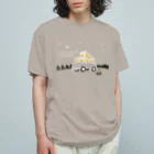 kiki25のキャンピングカーとgo to the moon! オーガニックコットンTシャツ