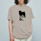 bow and arrow のパグ犬 オーガニックコットンTシャツ