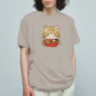 coeur.yu（クードットユー）の猫とラーメン オーガニックコットンTシャツ