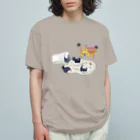 Futakawa Mayuのグッズショップのニワトリ　プール　ミルク オーガニックコットンTシャツ