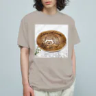 YURITAROORIGINLの笑うハリネズミとタンポポの綿毛. Organic Cotton T-Shirt