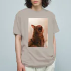 kamakiri3のリラックス　ネコ オーガニックコットンTシャツ