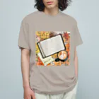 月夜のタツノオトシゴのautumn reading Organic Cotton T-Shirt