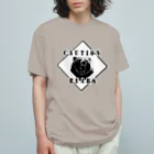 PALA's SHOP　cool、シュール、古風、和風、のCAUTION- Bear　ｗ１ オーガニックコットンTシャツ