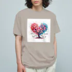 Chika-Tataのサクラとハート Organic Cotton T-Shirt
