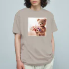 星パンダショップのはなとくま　～flower and bear～ Organic Cotton T-Shirt