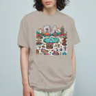 ぴくちゃー55の楽しい遊園地 オーガニックコットンTシャツ