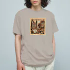 終わらない夢に🌈のセピア色の街 オーガニックコットンTシャツ