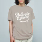 競馬おしゃれグッズ製作所のベラジオオペラ（タイポグラフィWHITE） Organic Cotton T-Shirt