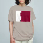 お絵かき屋さんのカタールの国旗 オーガニックコットンTシャツ