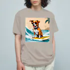 studio eizoのおいら波乗り🐕犬サーファー🏄 オーガニックコットンTシャツ