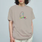 CHIMNEY雑貨店のDAY OFFななしのおばけちゃん[黒フチ/green]  オーガニックコットンTシャツ