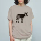 あおきさくらのオカピ（線画） オーガニックコットンTシャツ