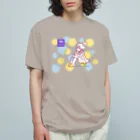 obosa_DENS/SABEAR_shop ＠SUZURIのpipi girl_ドット_バック透過 Organic Cotton T-Shirt