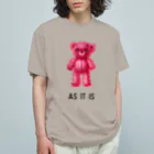 cocoartの雑貨屋さんの【As it is】（桃くま） オーガニックコットンTシャツ