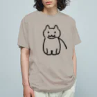 ネコトシアワセのねこじゃらしとネコ　シンプル オーガニックコットンTシャツ