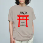 あさやけ洋品店のJINJA(赤） オーガニックコットンTシャツ