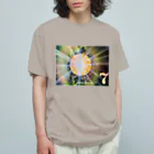 小さな宇宙工房おっちーの【NO.7 happiness〜original spray art〜】 オーガニックコットンTシャツ