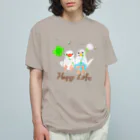 Lily bird（リリーバード）の幸せ小鳥&シロツメクサ オーガニックコットンTシャツ