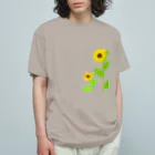 Lily bird（リリーバード）の風に揺れる向日葵 オーガニックコットンTシャツ