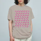 NO POLICY, NO LIFE.の消費税は廃止！【文字PINK】 オーガニックコットンTシャツ