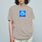 okanoxnekoの青い蝶 オーガニックコットンTシャツ