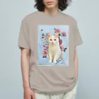 ユニコの肉球の花ユニコ オーガニックコットンTシャツ