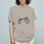 NIKORASU GOのノスタルジーデザイン「バイクで走り去る」 Organic Cotton T-Shirt