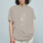 ビールとアート TM-3 Designの名画 × BEER（牛乳を注ぐ女）白線画 オーガニックコットンTシャツ