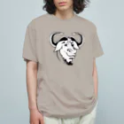 パサパサのサナギのGNU の頭 オーガニックコットンTシャツ