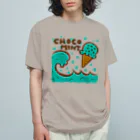 sandy-mのチョコミントアイス＆ビッグウェーブ オーガニックコットンTシャツ