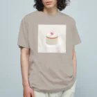 糖のレトロカフェのプリン オーガニックコットンTシャツ