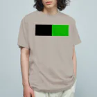 手描きのエトセトラの黒×緑 ２色バイカラー オーガニックコットンTシャツ