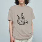 Villiamの【黒】ヘソ天オオトカゲ / HESOTEN VARANUS オーガニックコットンTシャツ