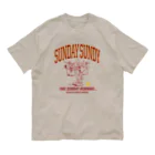 SUNDAYS GRAPHICSのSUNDAY SUNDY No.2(カレッジロゴ)  オーガニックコットンTシャツ