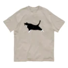 小鳥と映画館の伸びをするハチワレちゃん Organic Cotton T-Shirt