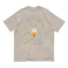 osakana's SHOPのぷんぷんハリネズミのシュガースプレーアイス🍨Tシャツパターン Organic Cotton T-Shirt