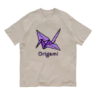 MrKShirtsのOrigami (折り紙鶴) 色デザイン オーガニックコットンTシャツ