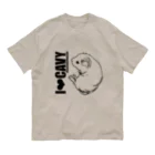 LichtmuhleのI❤︎CAVY-シェルティモルモット オーガニックコットンTシャツ