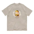 カワウソとフルーツのBaby Otters Honey（文字茶色） Organic Cotton T-Shirt