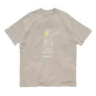 ビールとアート TM-3 Designの彫刻 × BEER（サモトラケのニケ）白線画 Organic Cotton T-Shirt