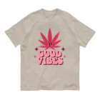 420 MUSIC FACTORYのGOOD VIVES グッドバイブス 大麻 マリファナ カナビス ヘンプ ガンジャ オーガニックコットンTシャツ