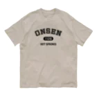 kg_shopのONSEN (ブラック) オーガニックコットンTシャツ