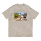 アウトドア大好き秋田犬の◇ゴールデンレトリバーとキャンプ◇ Organic Cotton T-Shirt