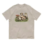 Saza-nami Antique designの２匹の犬 Organic Cotton T-Shirt