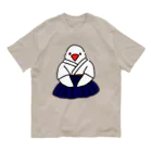 Lily bird（リリーバード）の正座の弓道部んちょ（白文鳥）① オーガニックコットンTシャツ