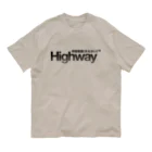 特製飯屋Highway（着なさい）の廃墟色_リッチモンド２番街_Highwayロゴ入り オーガニックコットンTシャツ