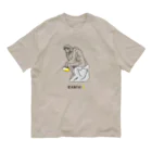 ビールとアート TM-3 Designの彫刻 × BEER（考える人）黒線画 Organic Cotton T-Shirt