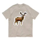 PITTEN PRODUCTSのPIXEL_ANIMAL_03(DEER) オーガニックコットンTシャツ